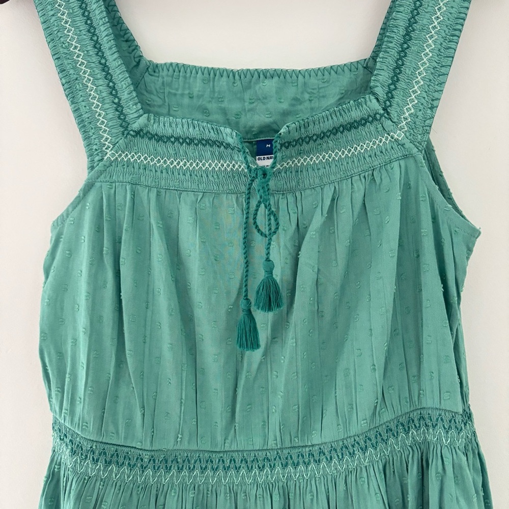 Old Navy Swiss Dot Midi Dress Green Cottagecore Coastal Grandma - Picture 5 of 12